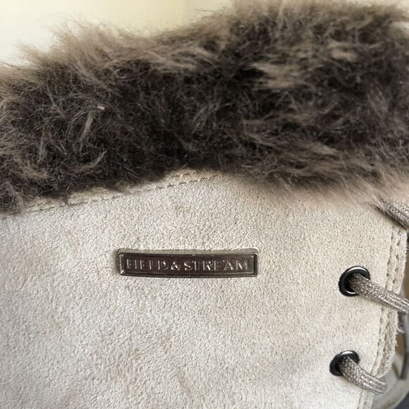 Field & Stream Pac Boots Womens 10 Water Resistant Suede Faux Fur Ivory Outdoor - Picture 9 of 12